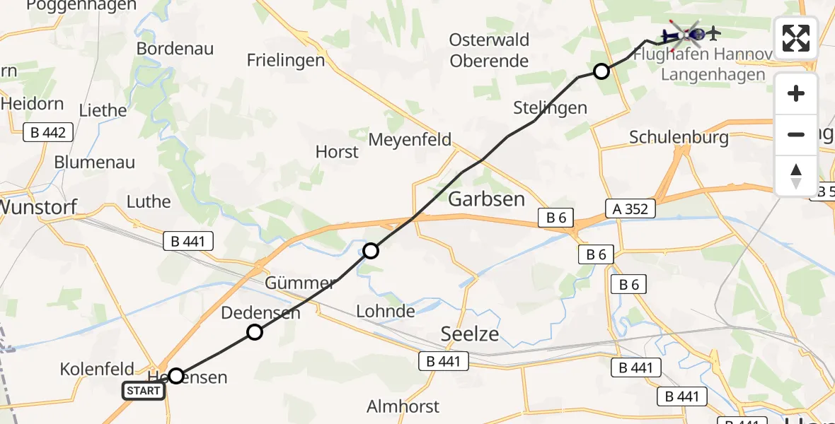 Flugroute Polizeihubschrauber Wunstorf - Flughafen Hannover, 28 April 2026, 08:19