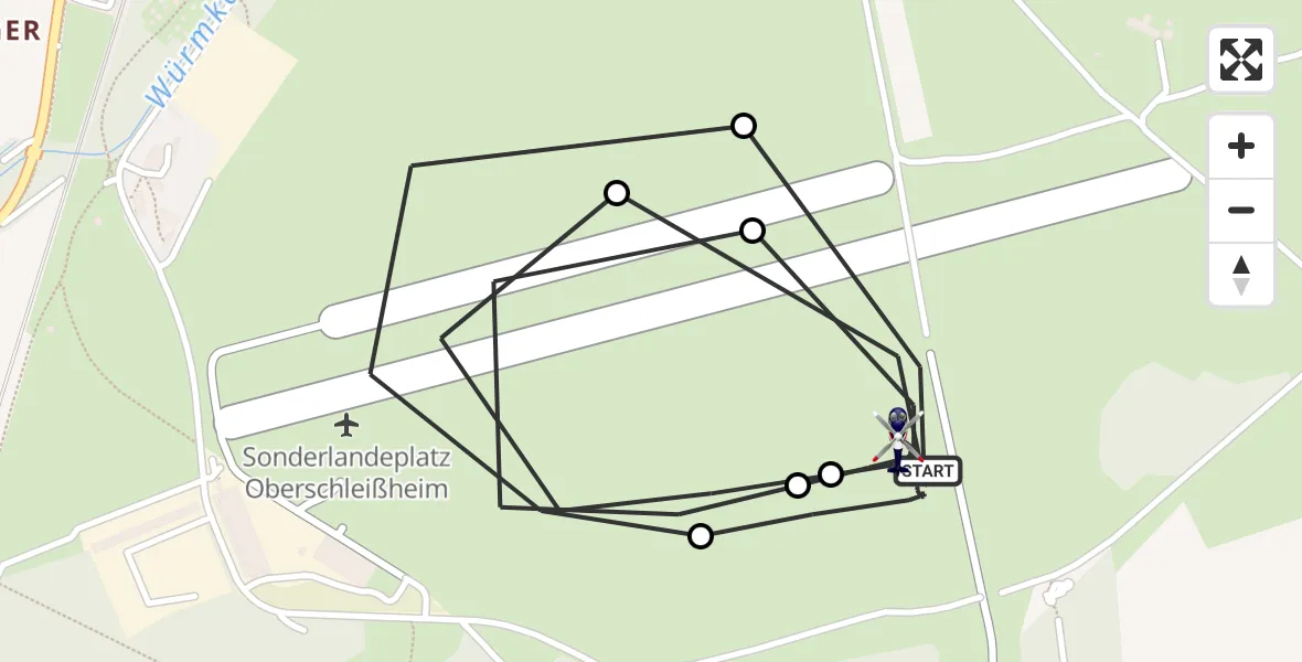 Flugroute Polizeihubschrauber Oberschleissheim Hubschrauberlandeplatz - Oberschleissheim Hubschrauberlandeplatz, 28 April 2026, 08:25
