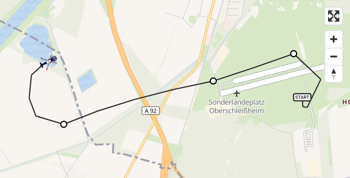 Flugroute Polizeihubschrauber Oberschleissheim Hubschrauberlandeplatz - München, 28 April 2026, 08:43