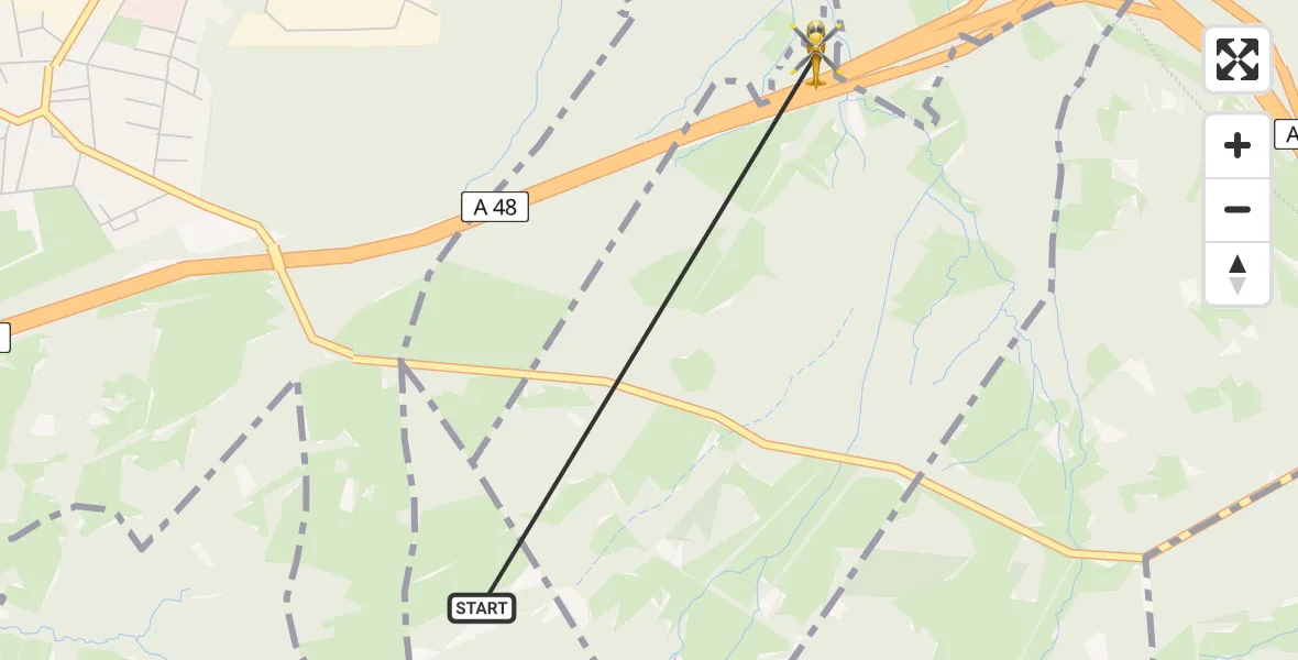 Flugroute Ambulanzhubschrauber Dernbach (Westerwald) - Wirges, 28 April 2026, 08:49