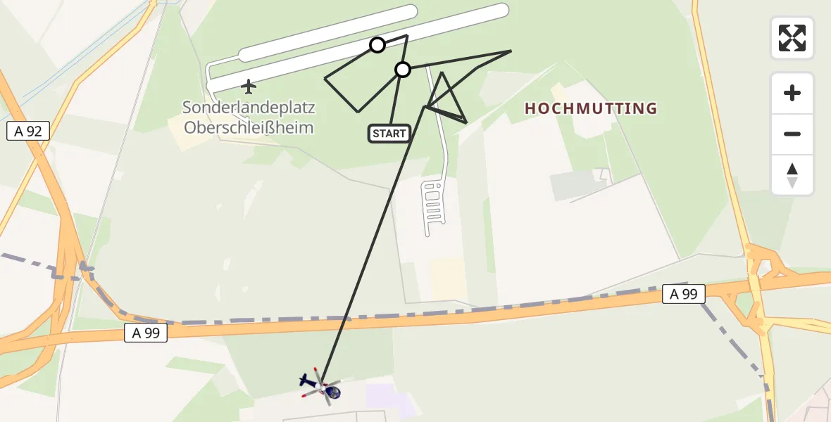 Flugroute Polizeihubschrauber Oberschleissheim Hubschrauberlandeplatz - München, 28 April 2026, 08:57