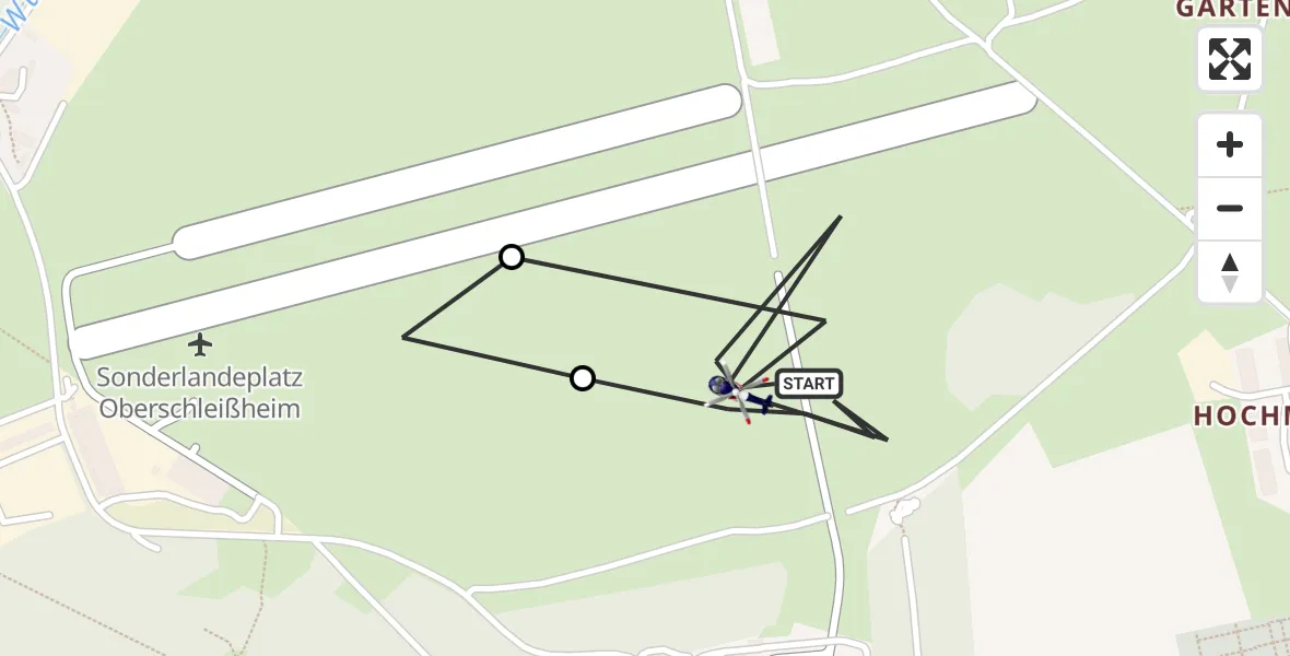 Flugroute Polizeihubschrauber Oberschleissheim Hubschrauberlandeplatz - Oberschleissheim Hubschrauberlandeplatz, 28 April 2026, 09:01