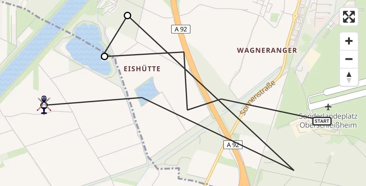Flugroute Polizeihubschrauber Oberschleißheim - München, 28 April 2026, 09:10