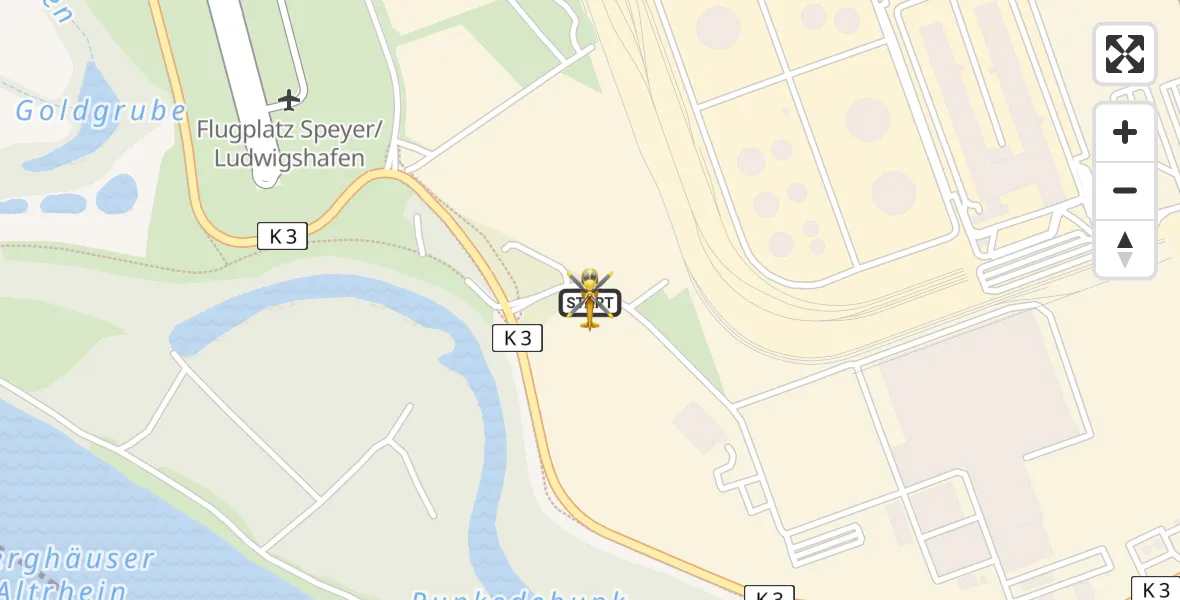 Flugroute Rettungshubschrauber Speyer - Speyer, 28 April 2026, 09:21