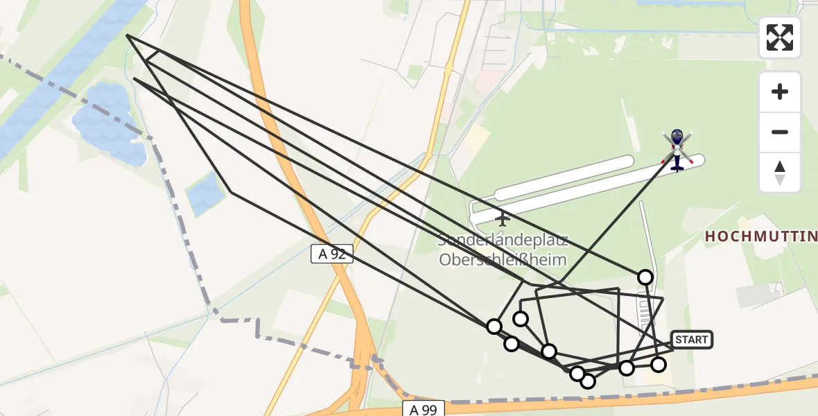 Flugroute Polizeihubschrauber Oberschleißheim - Oberschleissheim Hubschrauberlandeplatz, 28 April 2026, 09:57