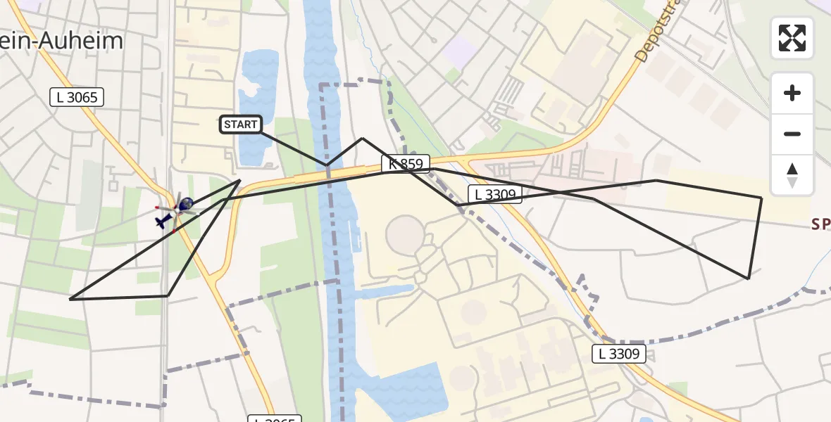 Flugroute Polizeihubschrauber Hanau - Hanau, 28 April 2026, 10:18