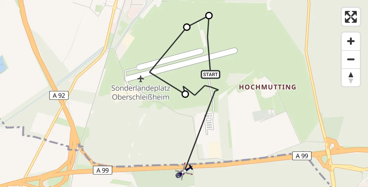 Flugroute Polizeihubschrauber Oberschleissheim Hubschrauberlandeplatz - München, 28 April 2026, 10:21