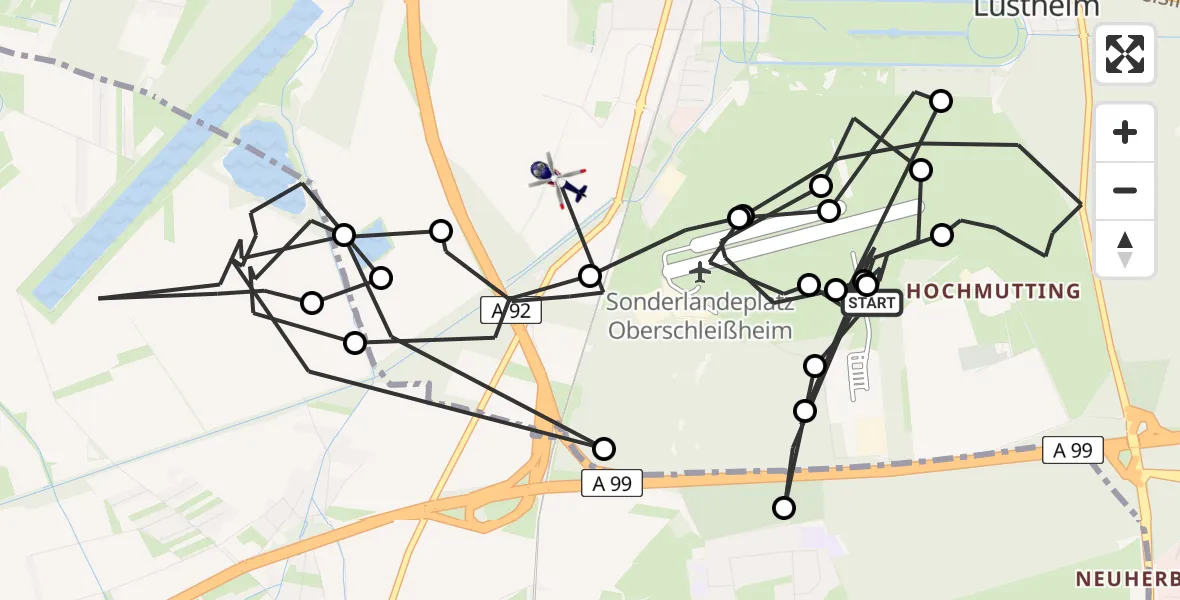 Flugroute Polizeihubschrauber Oberschleissheim Hubschrauberlandeplatz - Oberschleißheim, 28 April 2026, 10:25