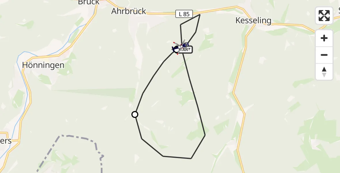 Flugroute Polizeihubschrauber Kesseling - Kesseling, 28 April 2026, 11:10