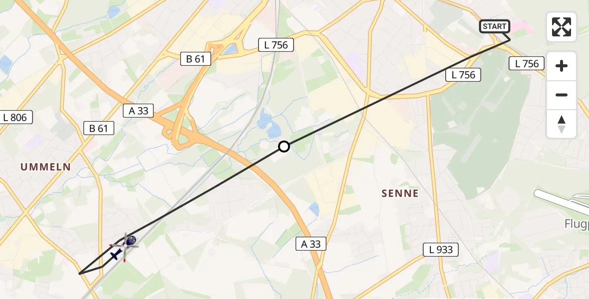 Flugroute Polizeihubschrauber Luftrettungszentrum Bielefeld - Bielefeld, 28 April 2026, 11:21