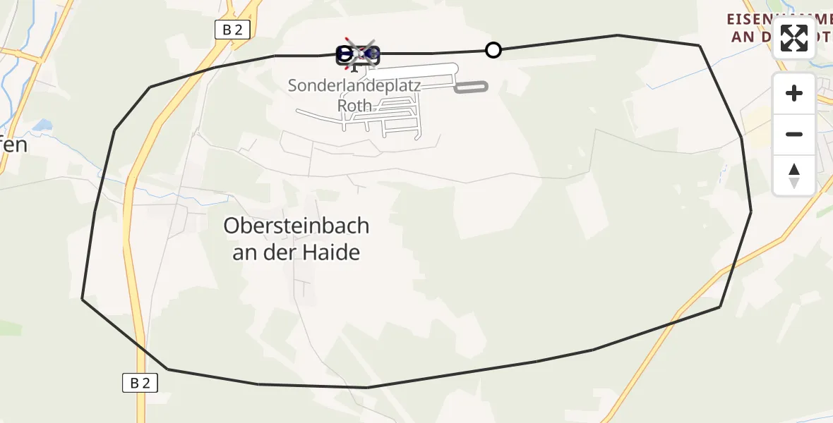Flugroute Polizeihubschrauber Flugplatz Roth - Flugplatz Roth, 28 April 2026, 11:49