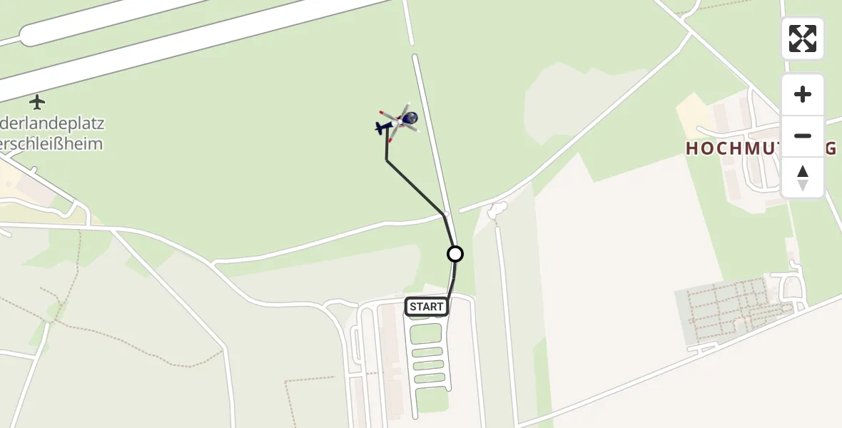 Flugroute Polizeihubschrauber Oberschleißheim - Oberschleissheim Hubschrauberlandeplatz, 28 April 2026, 12:58