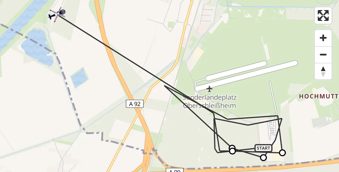 Flugroute Polizeihubschrauber Oberschleißheim - Oberschleißheim, 28 April 2026, 13:02
