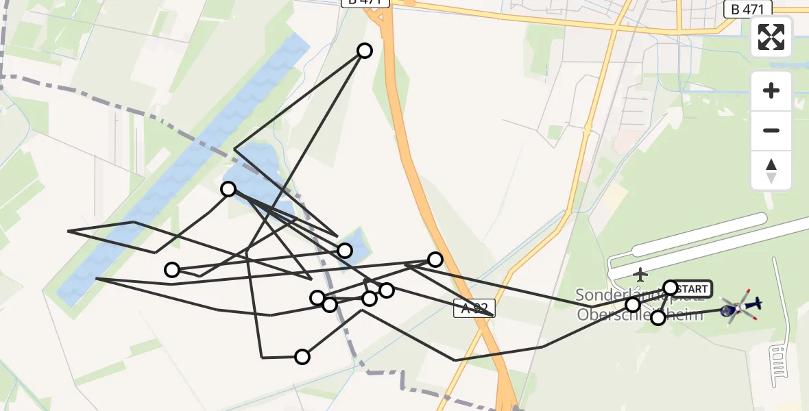 Flugroute Polizeihubschrauber Schleissheim Flugplatz - Oberschleissheim Hubschrauberlandeplatz, 28 April 2026, 13:46