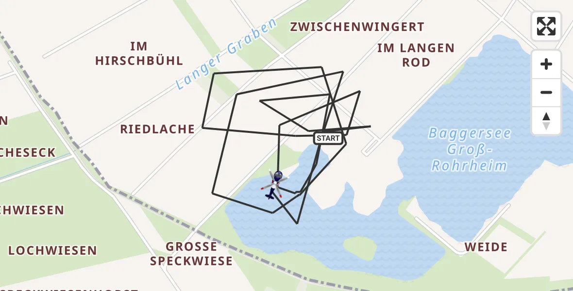 Flugroute Polizeihubschrauber Groß-Rohrheim - Groß-Rohrheim, 28 April 2026, 13:50