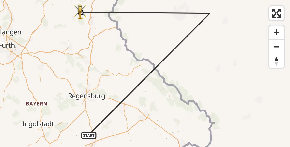 Flugroute Rettungshubschrauber Hohenthann - Pressath, 28 April 2026, 14:16