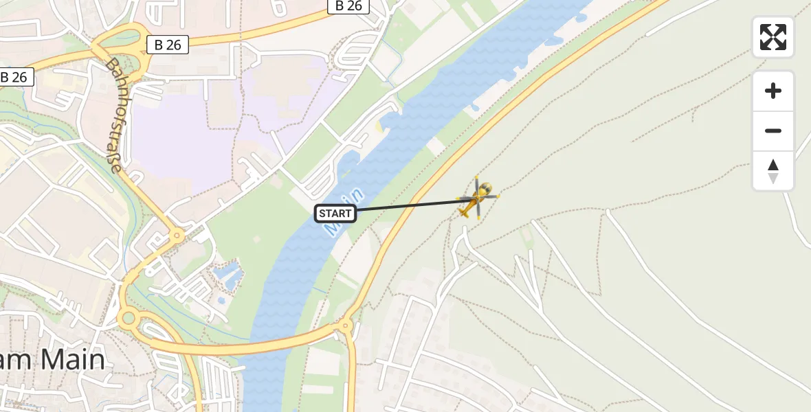 Flugroute Rettungshubschrauber Lohr a.Main - Lohr a.Main, 28 April 2026, 16:35