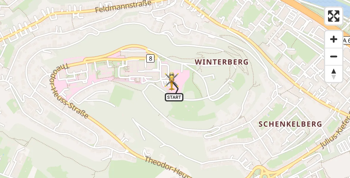 Flugroute Rettungshubschrauber Saarbrücken - Saarbrücken, 28 April 2026, 16:45