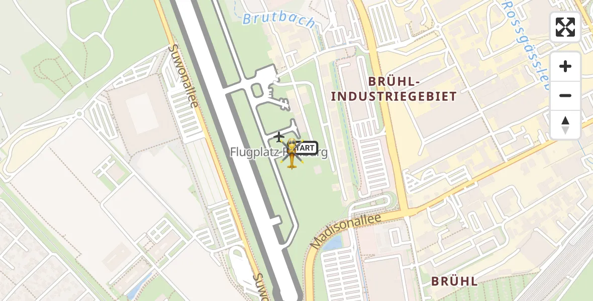 Flugroute Rettungshubschrauber Freiburg im Breisgau Flugplatz - Freiburg im Breisgau Flugplatz, 29 April 2026, 06:10