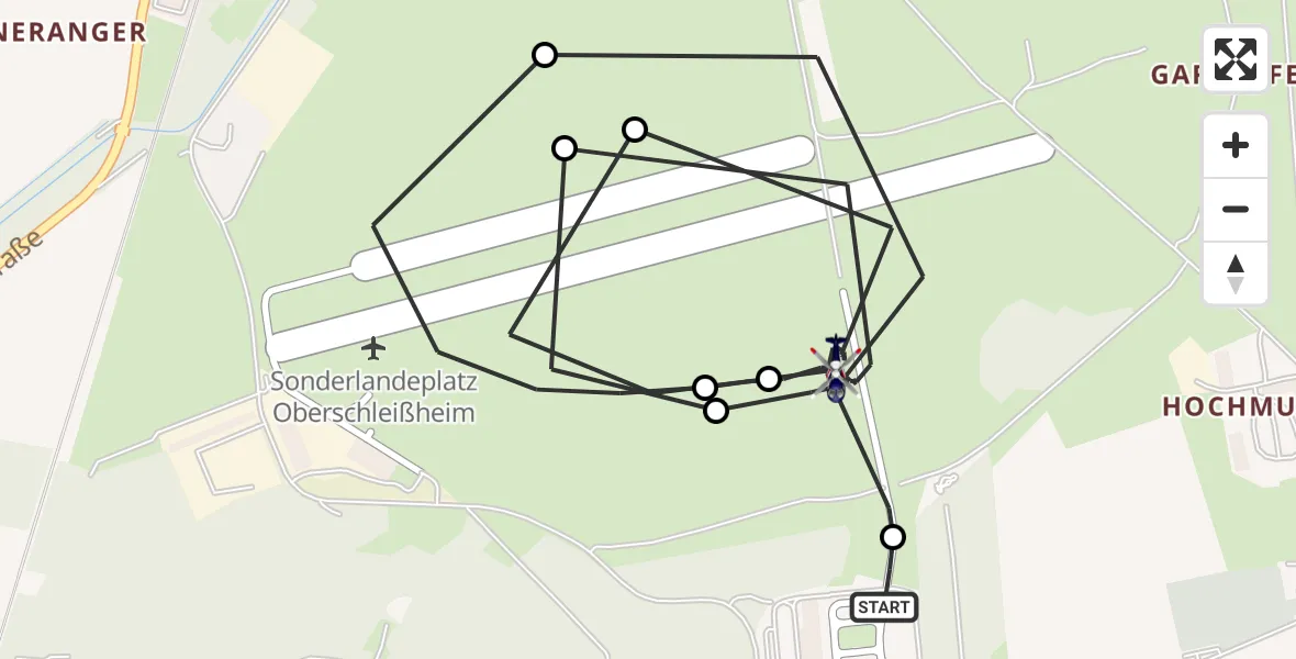 Flugroute Polizeihubschrauber Oberschleißheim - Oberschleissheim Hubschrauberlandeplatz, 29 April 2026, 07:10