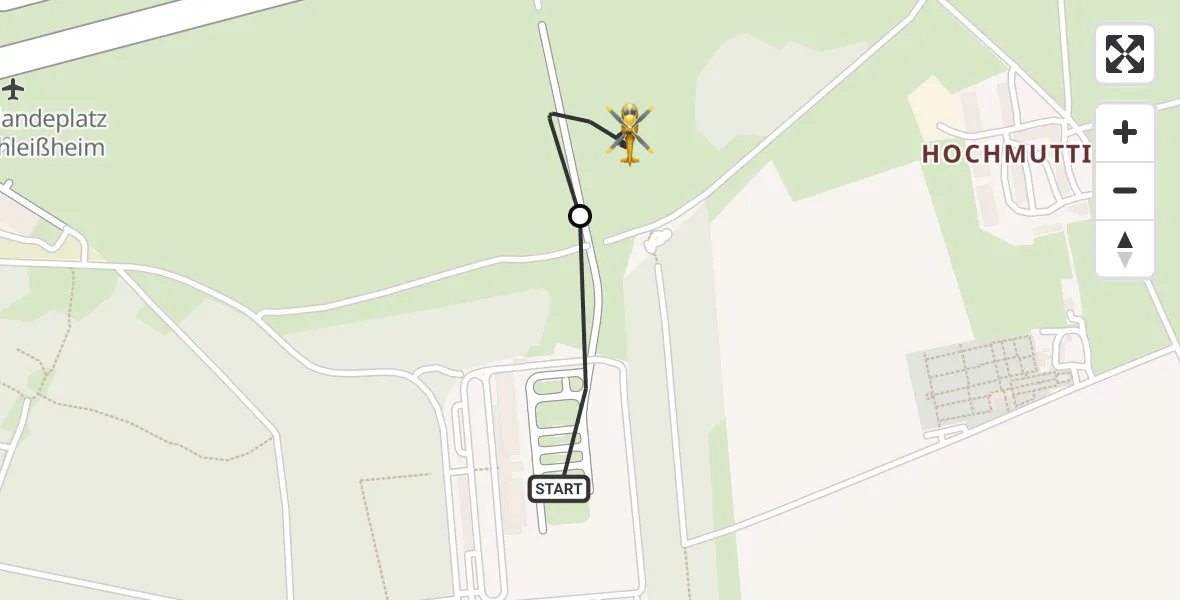 Flugroute Rettungshubschrauber Oberschleißheim - Oberschleissheim Hubschrauberlandeplatz, 29 April 2026, 07:21