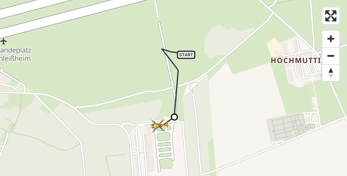 Flugroute Rettungshubschrauber Oberschleissheim Hubschrauberlandeplatz - Oberschleißheim, 29 April 2026, 07:28