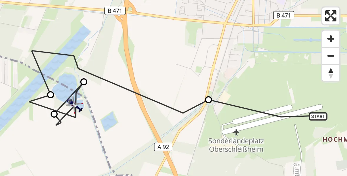 Flugroute Polizeihubschrauber Oberschleissheim Hubschrauberlandeplatz - München, 29 April 2026, 07:59