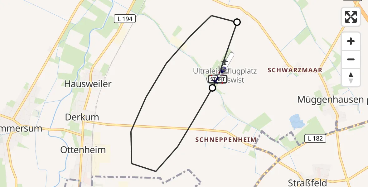 Flugroute Polizeihubschrauber Weilerswist UL - Weilerswist UL, 29 April 2026, 07:58