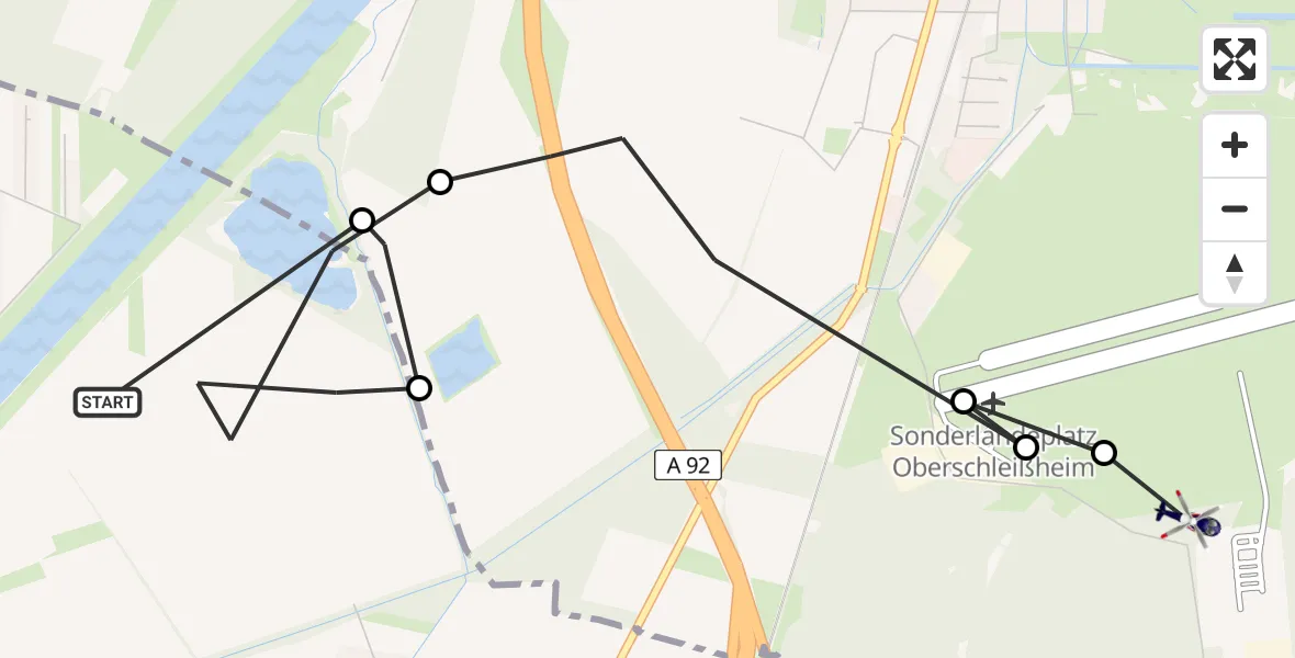 Flugroute Polizeihubschrauber München - Oberschleißheim, 29 April 2026, 08:04