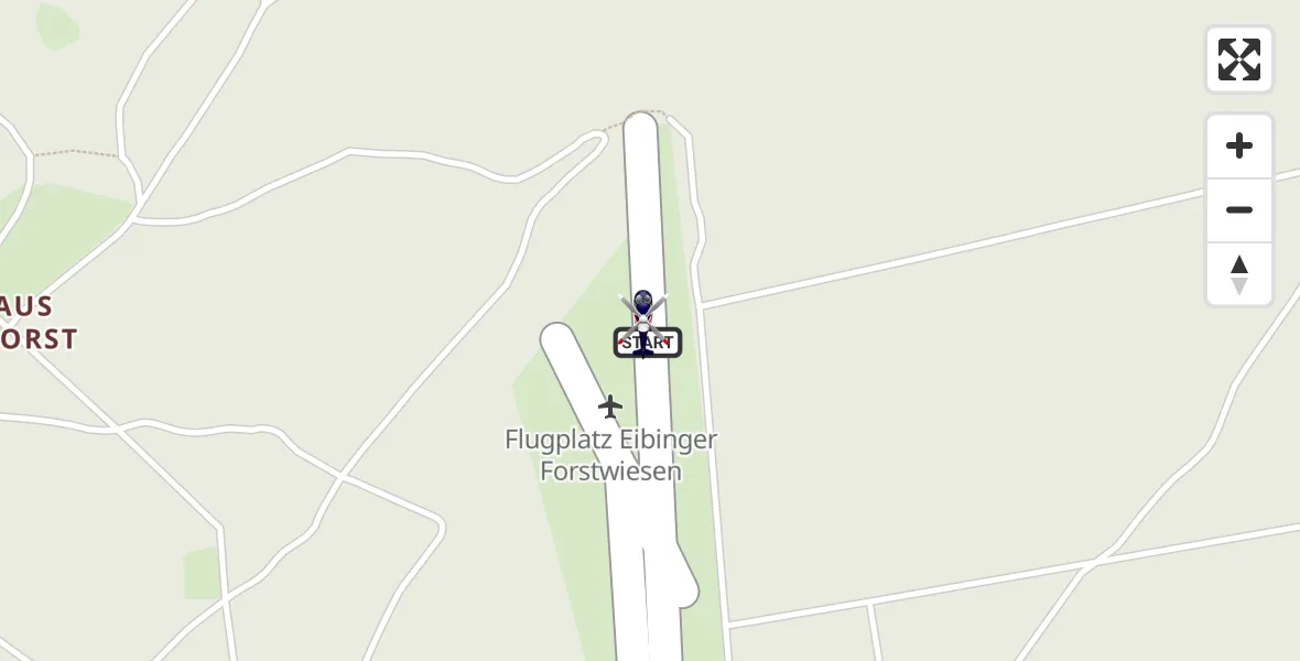 Flugroute Polizeihubschrauber Eibinger Forstwiese Flugplatz - Eibinger Forstwiese Flugplatz, 29 April 2026, 08:18