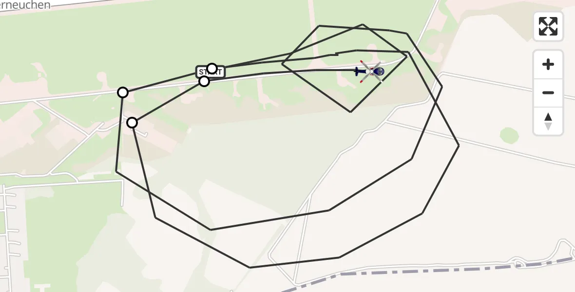 Flugroute Polizeihubschrauber Werneuchen - Werneuchen, 29 April 2026, 08:37