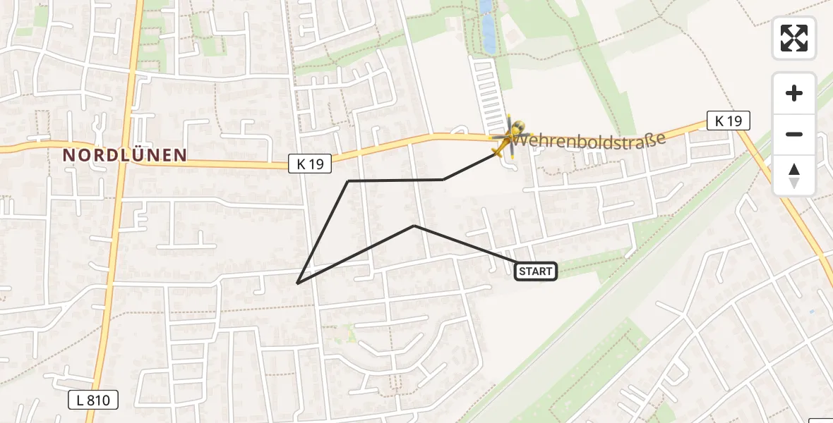 Flugroute Rettungshubschrauber Lünen - Lünen, 29 April 2026, 08:39