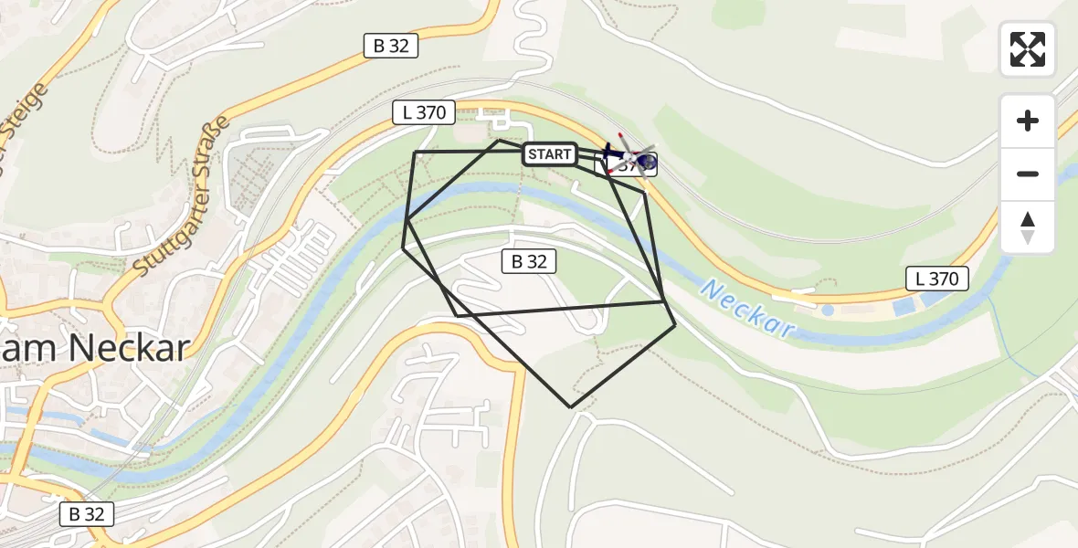 Flugroute Polizeihubschrauber Horb am Neckar - Horb am Neckar, 29 April 2026, 08:57
