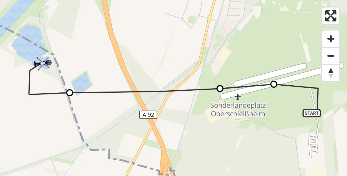 Flugroute Polizeihubschrauber Oberschleissheim Hubschrauberlandeplatz - München, 29 April 2026, 08:59