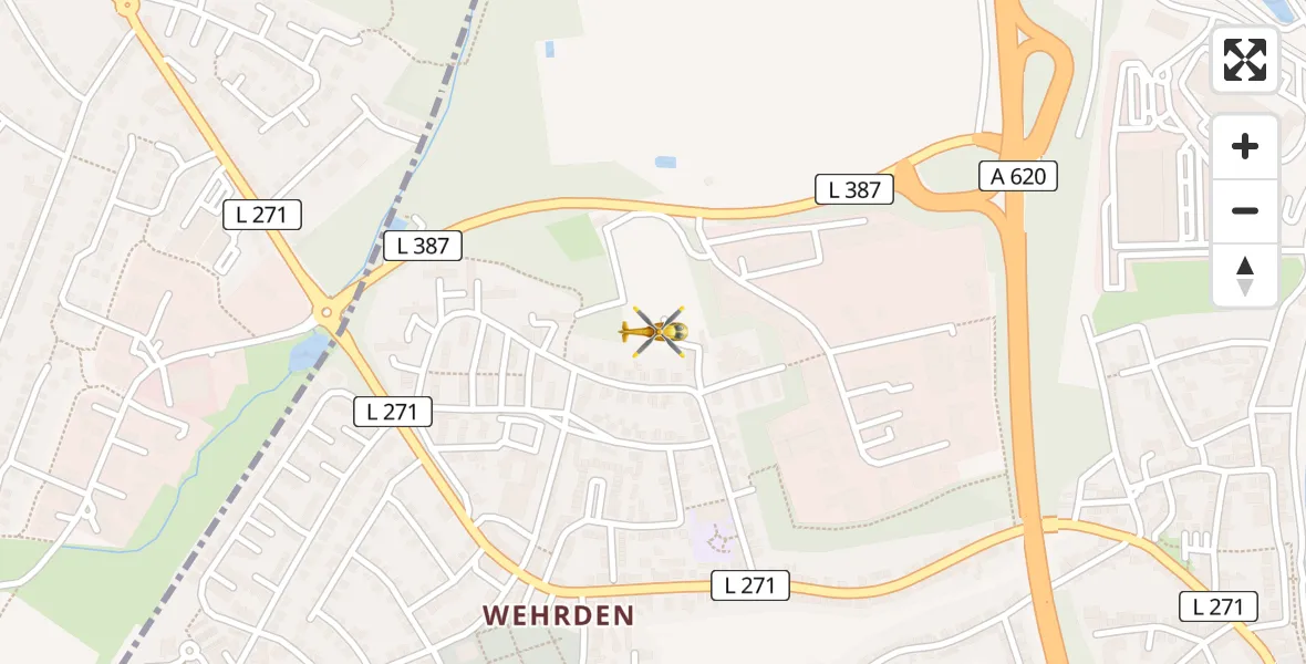 Flugroute Rettungshubschrauber Völklingen - Völklingen, 29 April 2026, 08:59