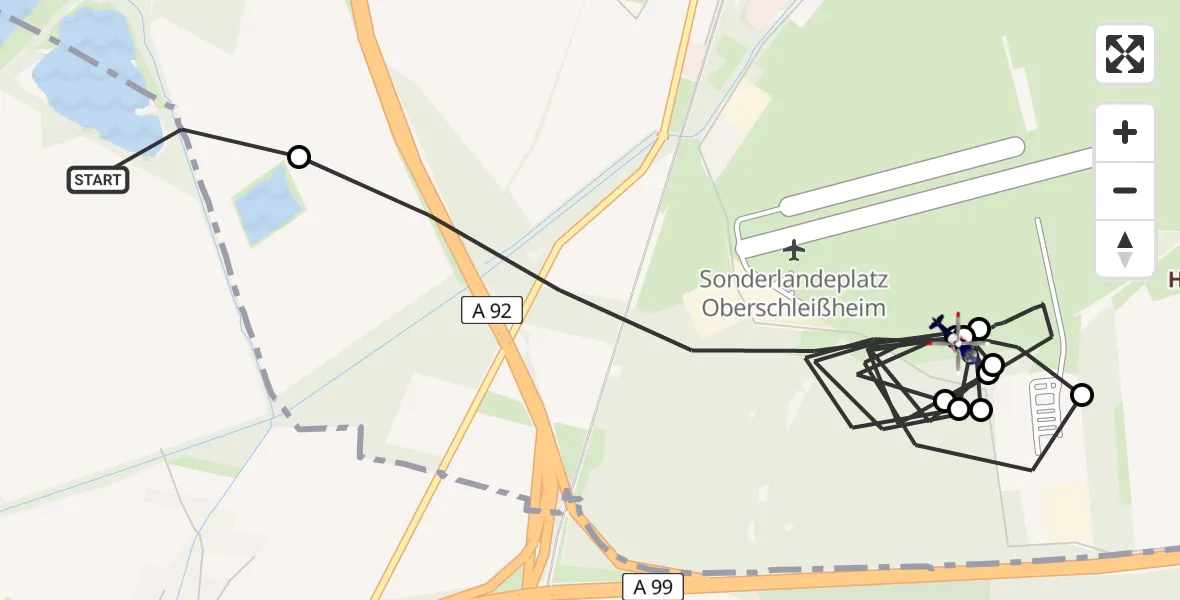 Flugroute Polizeihubschrauber München - Oberschleißheim, 29 April 2026, 09:15
