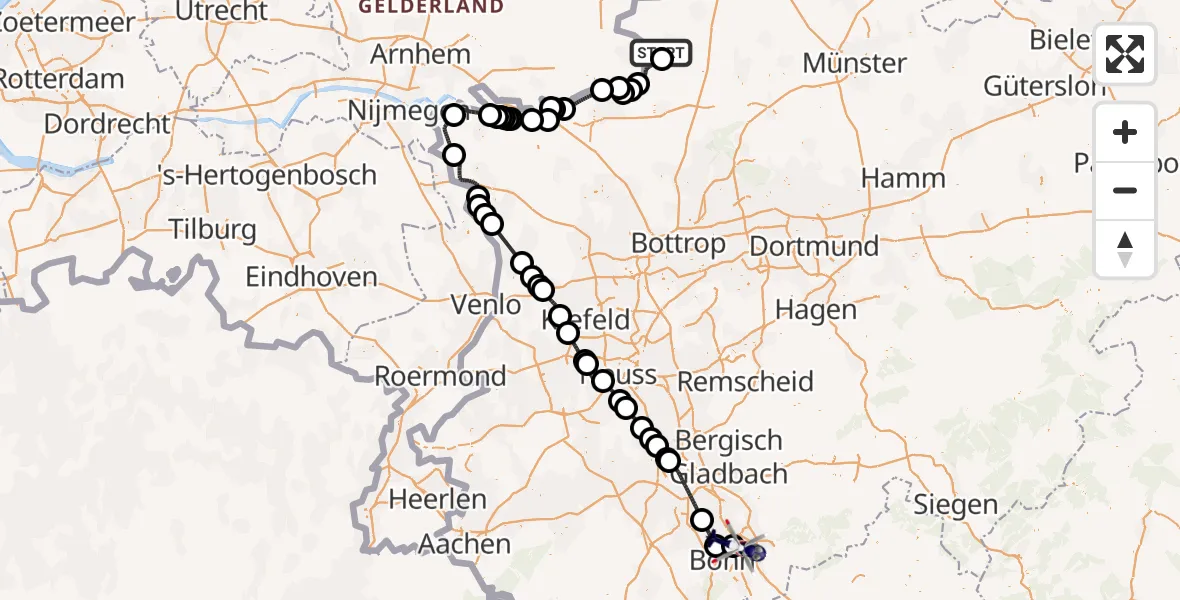 Flugroute Polizeihubschrauber Stadtlohn - Sankt Augustin, 29 April 2026, 09:30