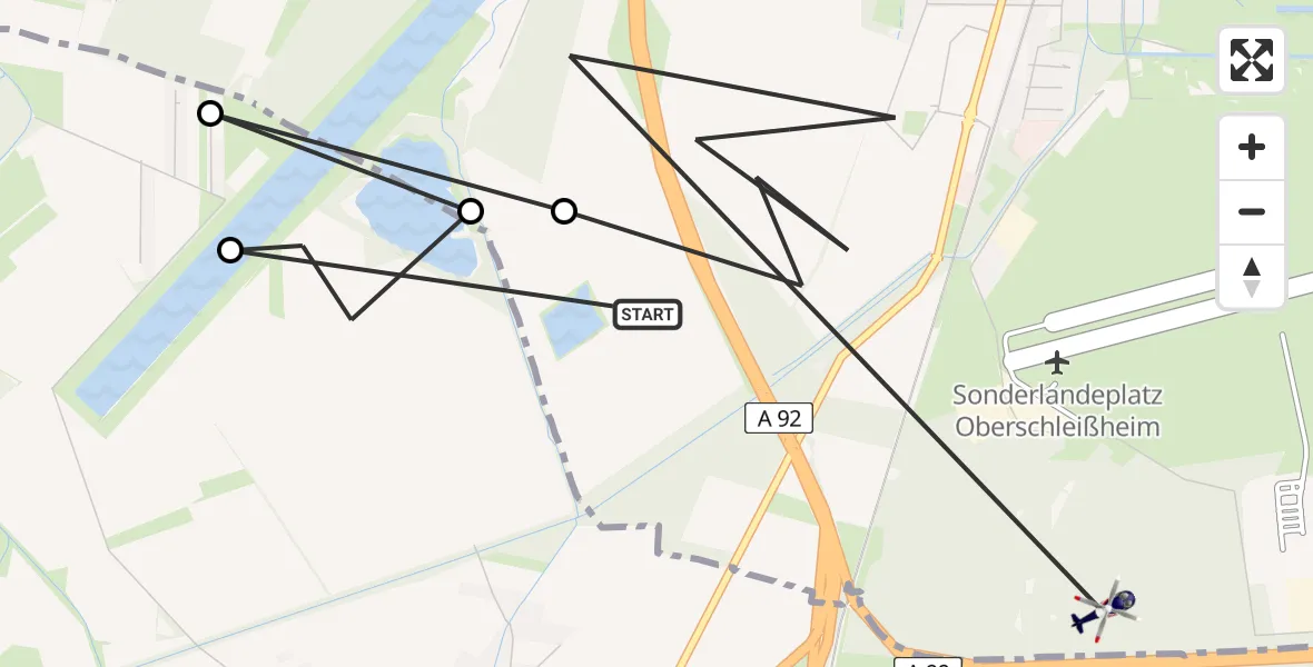 Flugroute Polizeihubschrauber Oberschleißheim - München, 29 April 2026, 09:37