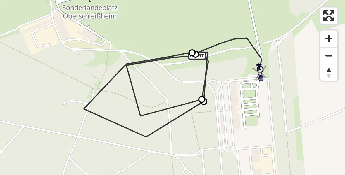 Flugroute Polizeihubschrauber Oberschleissheim Hubschrauberlandeplatz - Oberschleißheim, 29 April 2026, 09:39