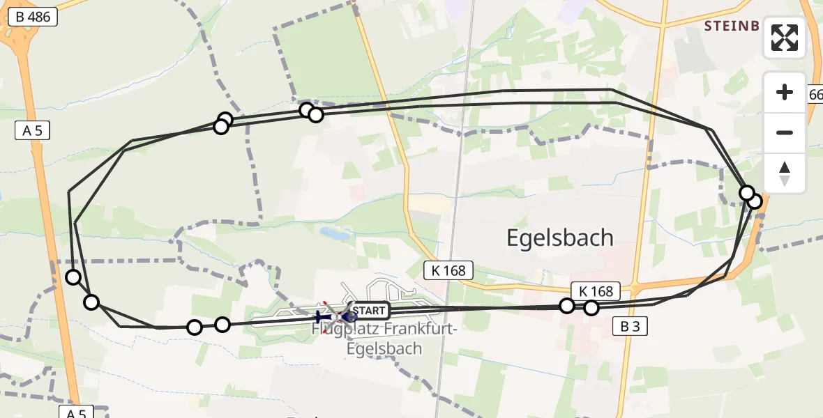 Flugroute Polizeihubschrauber Flughafen Frankfurt-Egelsbach - Flughafen Frankfurt-Egelsbach, 29 April 2026, 11:42