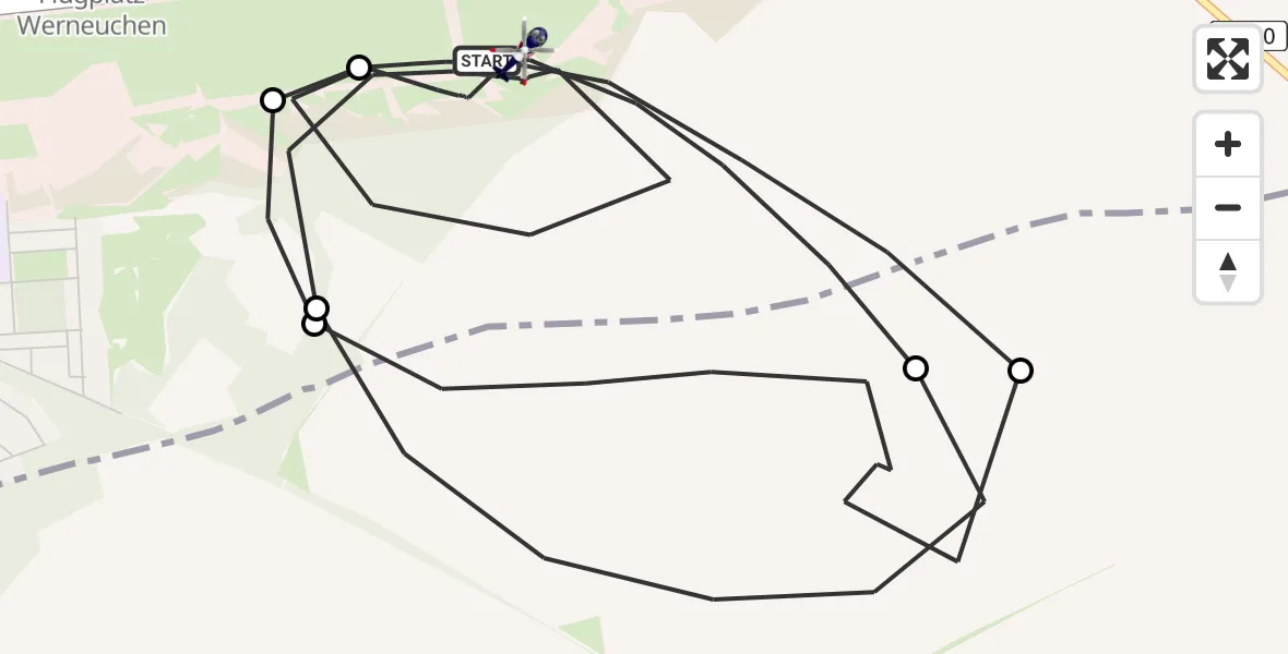 Flugroute Polizeihubschrauber Werneuchen - Werneuchen, 29 April 2026, 11:59