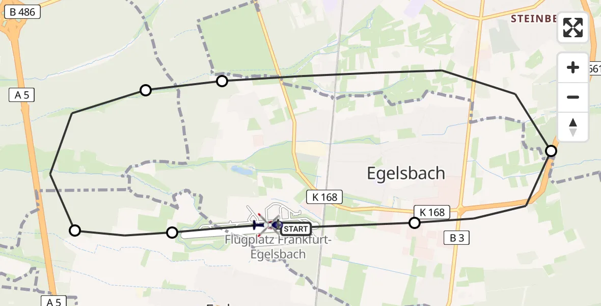 Flugroute Polizeihubschrauber Flughafen Frankfurt-Egelsbach - Flughafen Frankfurt-Egelsbach, 29 April 2026, 12:00