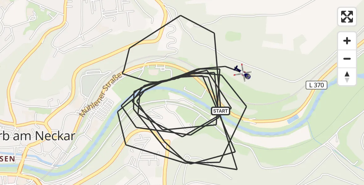 Flugroute Polizeihubschrauber Horb am Neckar - Horb am Neckar, 29 April 2026, 12:14