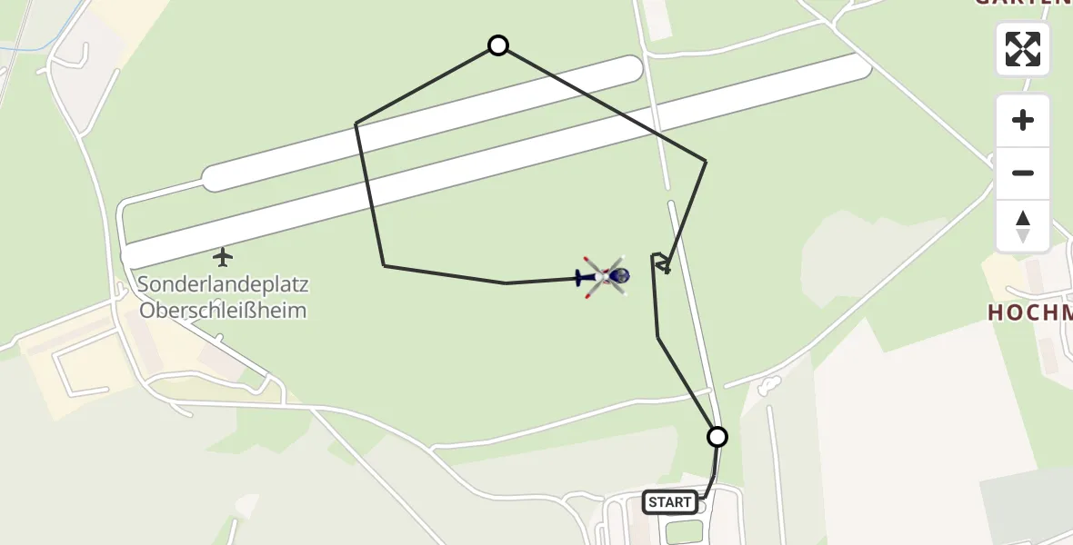 Flugroute Polizeihubschrauber Oberschleißheim - Oberschleissheim Hubschrauberlandeplatz, 29 April 2026, 12:45