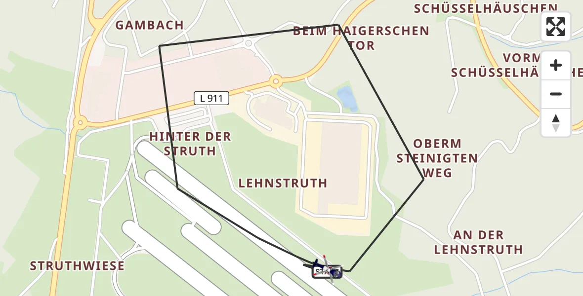 Flugroute Polizeihubschrauber Siegerland Flughafen - Siegerland Flughafen, 29 April 2026, 12:50