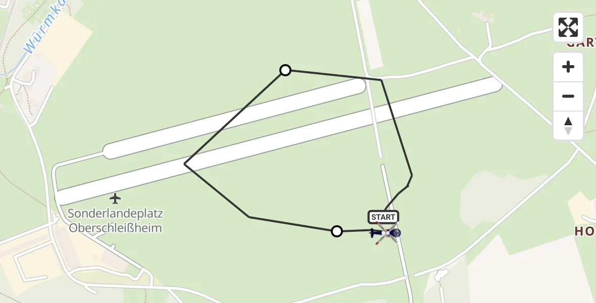 Flugroute Polizeihubschrauber Oberschleissheim Hubschrauberlandeplatz - Oberschleissheim Hubschrauberlandeplatz, 29 April 2026, 12:59
