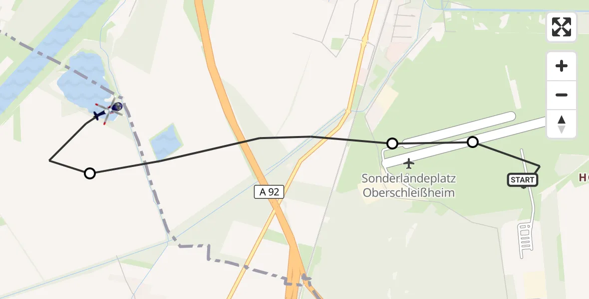 Flugroute Polizeihubschrauber Oberschleissheim Hubschrauberlandeplatz - München, 29 April 2026, 13:04