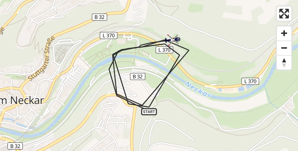 Flugroute Polizeihubschrauber Horb am Neckar - Horb am Neckar, 29 April 2026, 13:16