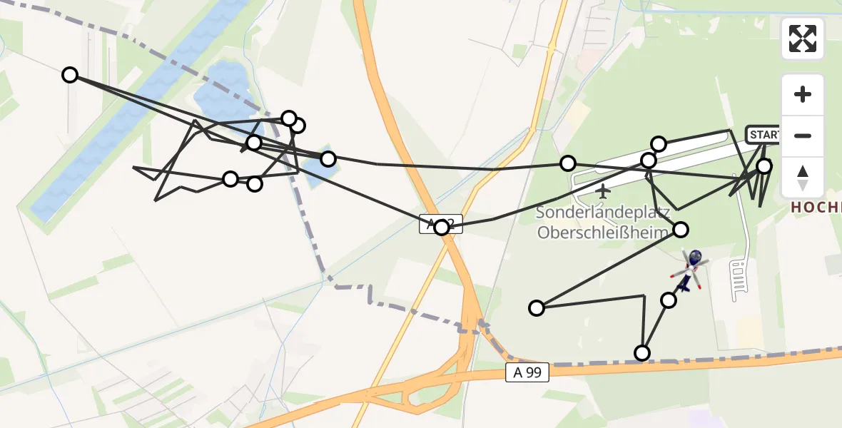 Flugroute Polizeihubschrauber Oberschleissheim Hubschrauberlandeplatz - Oberschleißheim, 29 April 2026, 13:25