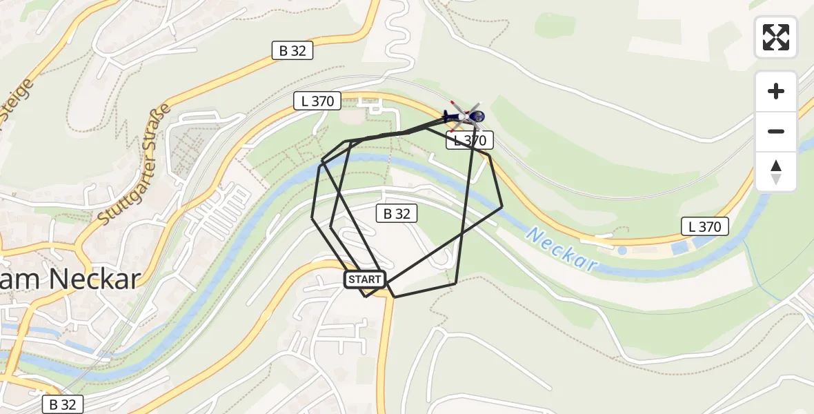 Flugroute Polizeihubschrauber Horb am Neckar - Horb am Neckar, 29 April 2026, 13:30